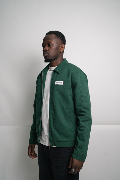 Forest Green Double Zip Work Jacket