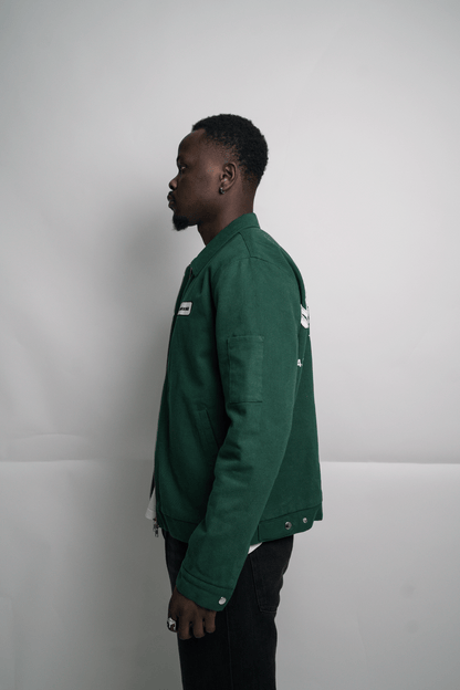 Forest Green Double Zip Work Jacket