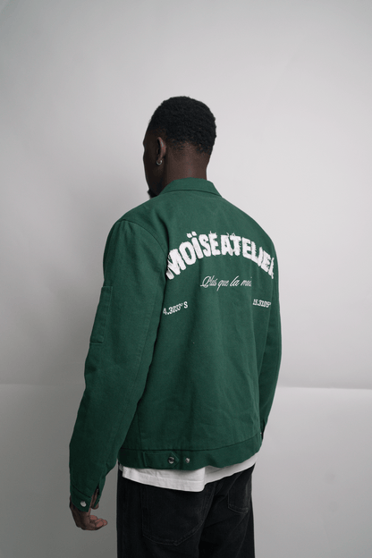 Forest Green Double Zip Work Jacket